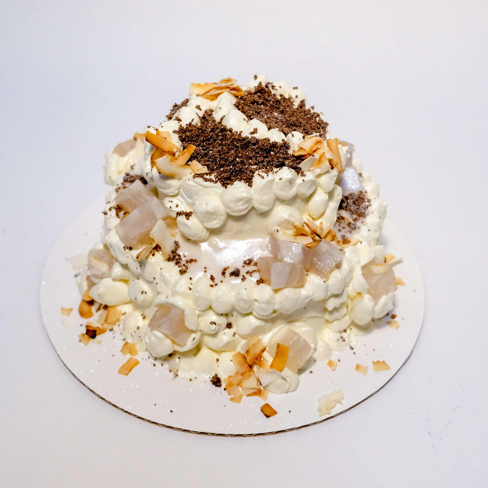 Coconut Cake: Haupia Filling, Coconut Buttercream, Young Coconut Jellies, Latik, Toasted Coconut [October, 2023]